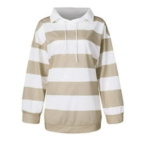 Široka ležerna bluza, Majice, Ženska košulja, zimski vrhovi, majica s kapuljačom s prugastim printom, pulover dugih rukava, Raglan