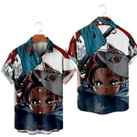 Muška i ženska Anime majica s printom od 3 inča Harajuku Hip Hop ležerna modna majica s kratkim rukavima s hladnim gumbima