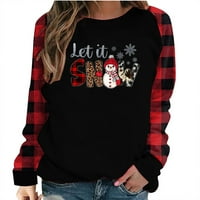 Božićni pulover, džemperi za žene, rasprodaja, ženska i zimska široka majica s printom, bluza s dugim rukavima s okruglim vratom,