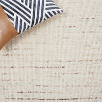 Apstraktni tepih od vune u geometrijskim prugama, smeđa slonovača, 2 '3 8'