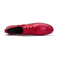 Ženske udobne Ležerne ravne cipele, Natikače bez zatvaranja, radne tenisice s okruglim nožnim prstima, neklizajuća PU koža, crvena