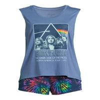 Pink Floyd ženski i ženski plus tenk, kratke hlače i čarape, set za spavanje od 3 dijela