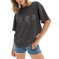 Ženske prevelike majice širokog kroja s okruglim vratom kratkih rukava ljetna ležerna bluza osnovna majica