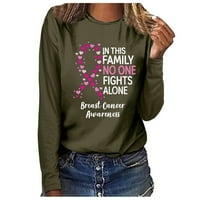 Ženski džemper s uzorkom protiv raka dojke, ružičasti gornji dio majice s dugim rukavima, Bluza s dugim rukavima, najbolja prodaja
