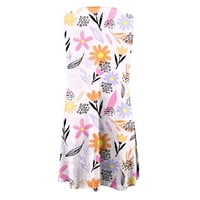 Ljetne ljuljačke sarafane s cvjetnim printom za žene ležerna haljina do koljena za vjenčanje ljetna haljina bez rukava s okruglim