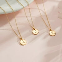 Ogrlice S inicijalima od srebra za djevojčice, maleni disk, ogrlica s inicijalima za žene, Pokloni za nakit za tinejdžerice