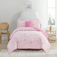 + Bella Dream o pariškom ružičastom pamučnom prekrivaču set, puni krevet lagan