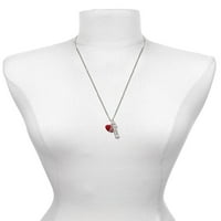 Divan nakit od crvenog emajla u obliku prugastog srca, 23