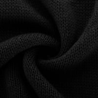 Majica s dugim rukavima za žene Seksi elegantni pulover s okruglim vratom jednobojna ležerna bluza u crnoj boji
