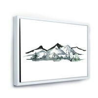 Dizajnerska umjetnost minimalistička smrekova šuma I zimske planine Moderni uokvireni zidni tisak na platnu