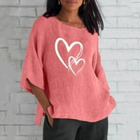 Modne ženske midi majice Plus size Prodaja odjeće modne ljetne majice s rukavima grafičke majice s okruglim vratom od pamuka