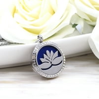 Standardna dijamantna ogrlica od lotosa za aromaterapiju medaljoni za ulje nakit ogrlica s difuzorom esencijalnog ulja s poklon kutijom