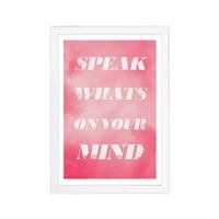 Wynwood Studio tipografija i citati uokvireni otisci zidnih umjetnosti 'Govori' Osnažene žene citati i izreke kućni dekor - ružičasta,