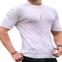 Muška majica s kratkim rukavima, ljetni vrhovi kratkih rukava, jednobojne majice, ugrađena bluza s okruglim vratom, osnovna majica