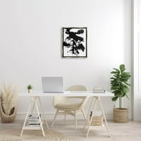Moderna silueta četkana oblika Sažetak grafičke umjetnosti sjajno siva uokvirena umjetnička print zidna umjetnost