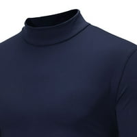 Nova jesensko-zimska jednobojna muška majica s visokim vratom s dugim rukavima