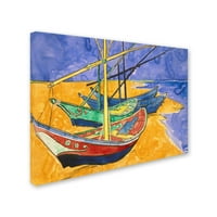Zaštitni znak likovna umjetnost Ribarski brodovi na plaži Canvas Art by Vincent Van Gogh