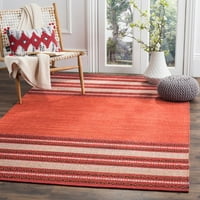 Mekani tkani pamučni tepih u prugama od crvene Bjelokosti 3' 5'