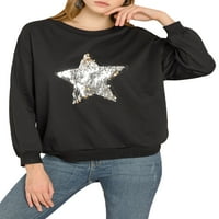 Jedinstveni prijedlozi Ženske majice s kapuljačom s dugim rukavima ukrašene šljokicama i zvijezdom