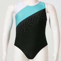 gimnastički kupaći kostim za djevojčice sa svjetlucavim dijamantima, baletni plesni kombinezon, set kratkih hlača 6-Plava Zelena