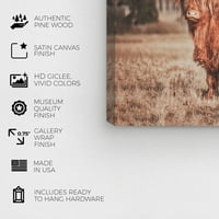 Moderna seoska krava životinja zidna umjetnička tiska smeđa 30x20