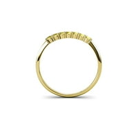 Zaručnički prsten od žutog safira od 0,5 karata izrađen je od žutog zlata od 14 karata.veličina 6,0