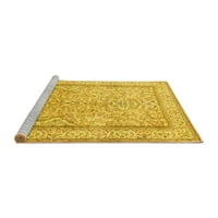Tvrtka Aludes strojno pere kvadratne tradicionalne perzijske prostirke žute boje za unutarnje prostore, kvadrat 3'