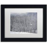 Zaštitni znak likovna umjetnost tihe teške snježne padavine platno umjetnost Kurta Shaffer White Mat, crni okvir