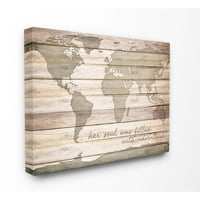 Stupell Industries Inspirational Word World Map Word Texture Design Canvas Wall Art by SD Graphics Studio