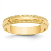 Primarno zlato, karatno žuto zlato, lagani polukružni prsten finog zrna, veličina 11