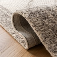 Apstraktni tepih od vune u geometrijskom uzorku, Siva od bjelokosti, 2 '3 12'