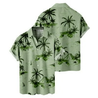 Muške košulje s printom kokosovog drveta od 3 inča vanjski gornji dio s printom modni dizajn ležerna muška košulja havajska košulja