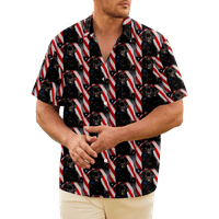 4. srpnja Muška havajska majica s američkom nacionalnom zastavom, majica s grafičkim ovratnikom od 3 inča Plus veličina, vikend odjeća