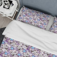 DesignArt 'Cascade Bouquet Royal Blue Purple & White Flowers' Tradicionalni set pokrivača