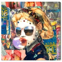 Wynwood Studio Mode and Glam Wall Art Canvas Otisci 'Katy Hirschfeld - Portreti Bubblegum' - Crvena, žuta