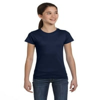 Jednobojne majice za djevojčice s kratkim rukavima, pamuk, tamnoplava vrijeska