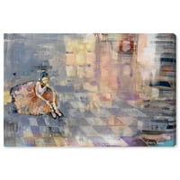 Wynwood Studio Sports and Teams Wall Art Canvas Otisci 'Michaela Nessim - Ballerina' balet - siva, narančasta