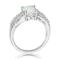 J Hart stvara prsten od čistog srebra s opalom i bijelim safirom