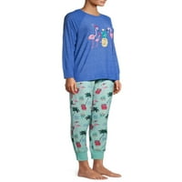 Usklađivanje obiteljske božićne pidžame žene i žene plus flamingo mraz dvodijelni set pidžama