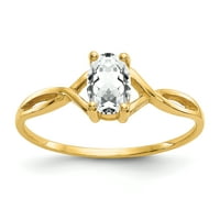 Primalno zlato karatno žuto zlato bijeli topaz rodni prsten