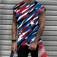 Rasprodaja muške košulje američke zastave muške casual modne pulovere s printom sportske majice s okruglim vratom prsluk