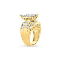 Čvrsto žuto zlato od 10 karata s okruglim dijamantom u obliku srca vjenčani prsten od 1 karata-veličina 5,5