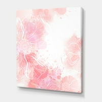 DesignArt 'Sažetak prskanja ružičastih cvjetova I' Moderni platno zidne umjetničke tiska
