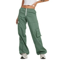Booker, ženska modna ulična odjeća s džepovima, široke hlače visokog struka, ravne Vintage široke hlače, kombinezoni, teretne hlače