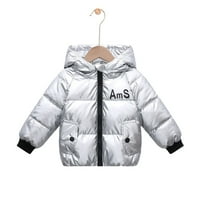Dječji kaput s kapuljačom za djevojčice i dječake, topla sjajna donja jakna za malu djecu, snježna odijela od 2 do 8 godina