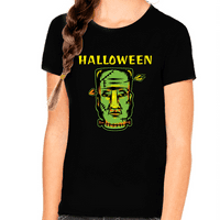 Smiješna košulja Frankenstein, smiješne majice za Noć vještica za djevojčice, košulje za Noć vještica za djevojčice, dječja košulja