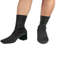 Priroda Breeze ženska rastezljiva čarapa pletenje visoke pete u crnoj boji