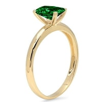 1K izrezan smaragd, zeleni imitirani Smaragd, 14k ugravirano žuto zlato, izjava, Godišnjica zaruka, vjenčani prsten za pasijans,