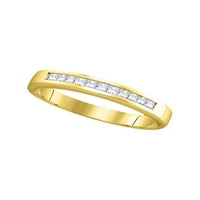 14k nakit od žutog zlata, dijamantni zaručnički prsten za žene u jednom redu, veličina prstena, Veličina 9