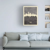 Michael Tompsett 'Beč Austria Skyline Grey' Canvas Art